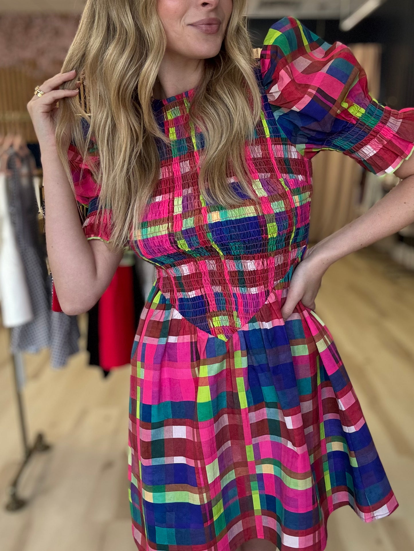 Alden Adair Polly Dress in Circus Plaid