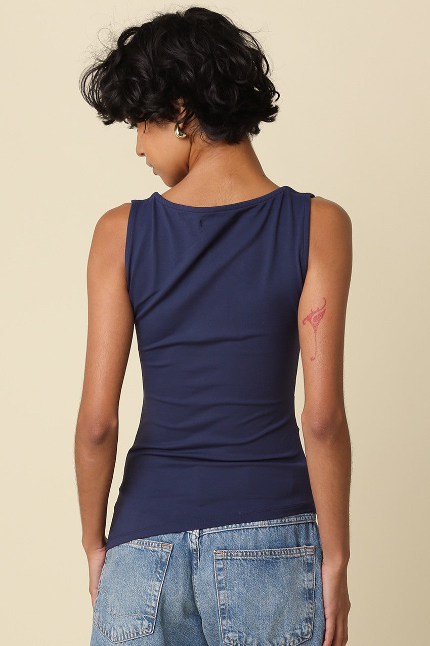 Jay Asymmetrical Tank In Navy