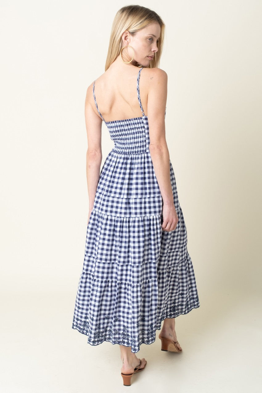 Ellis Gingham Tiered Maxi Dress