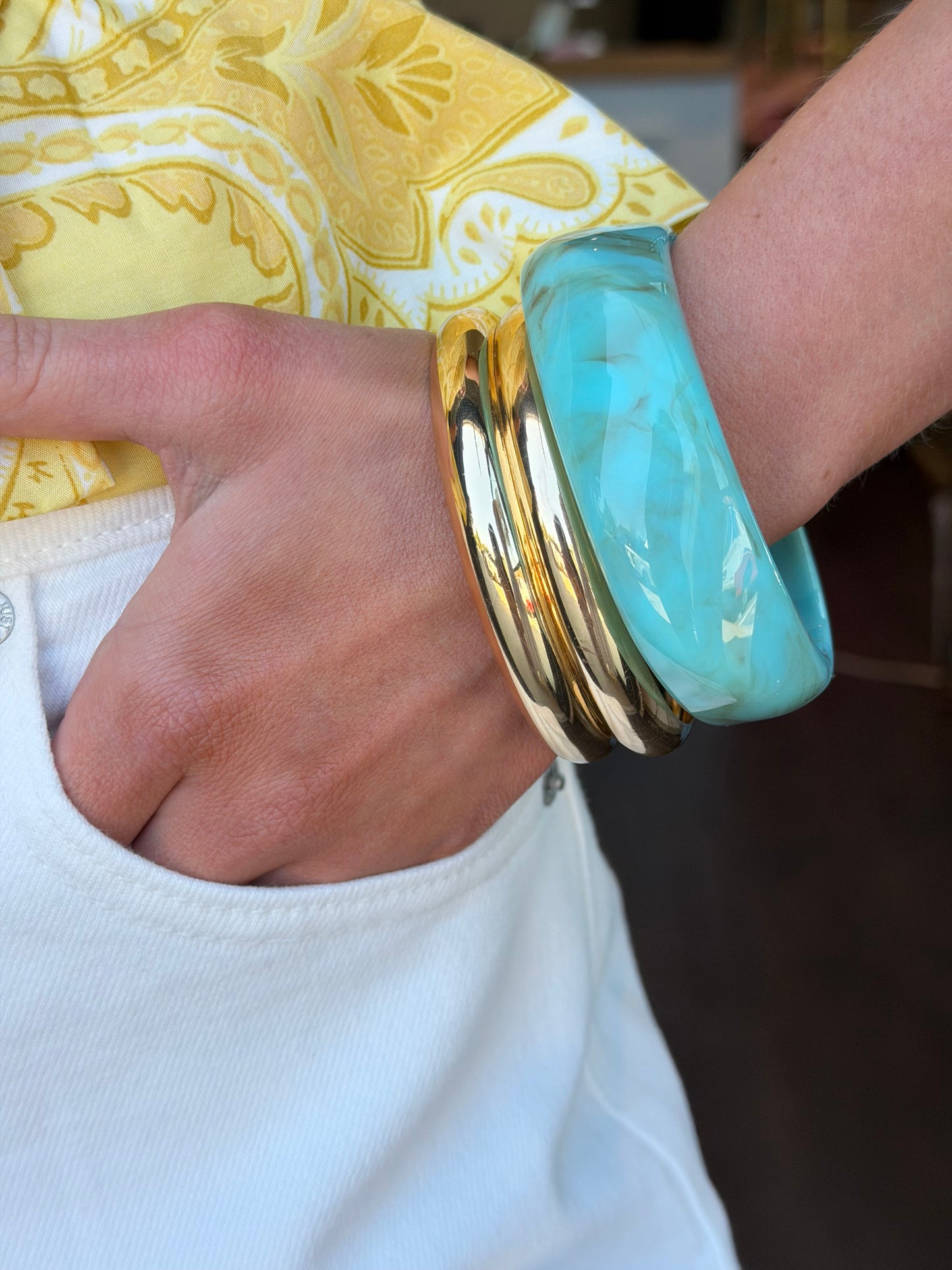 Turquoise + Gold Bracelet