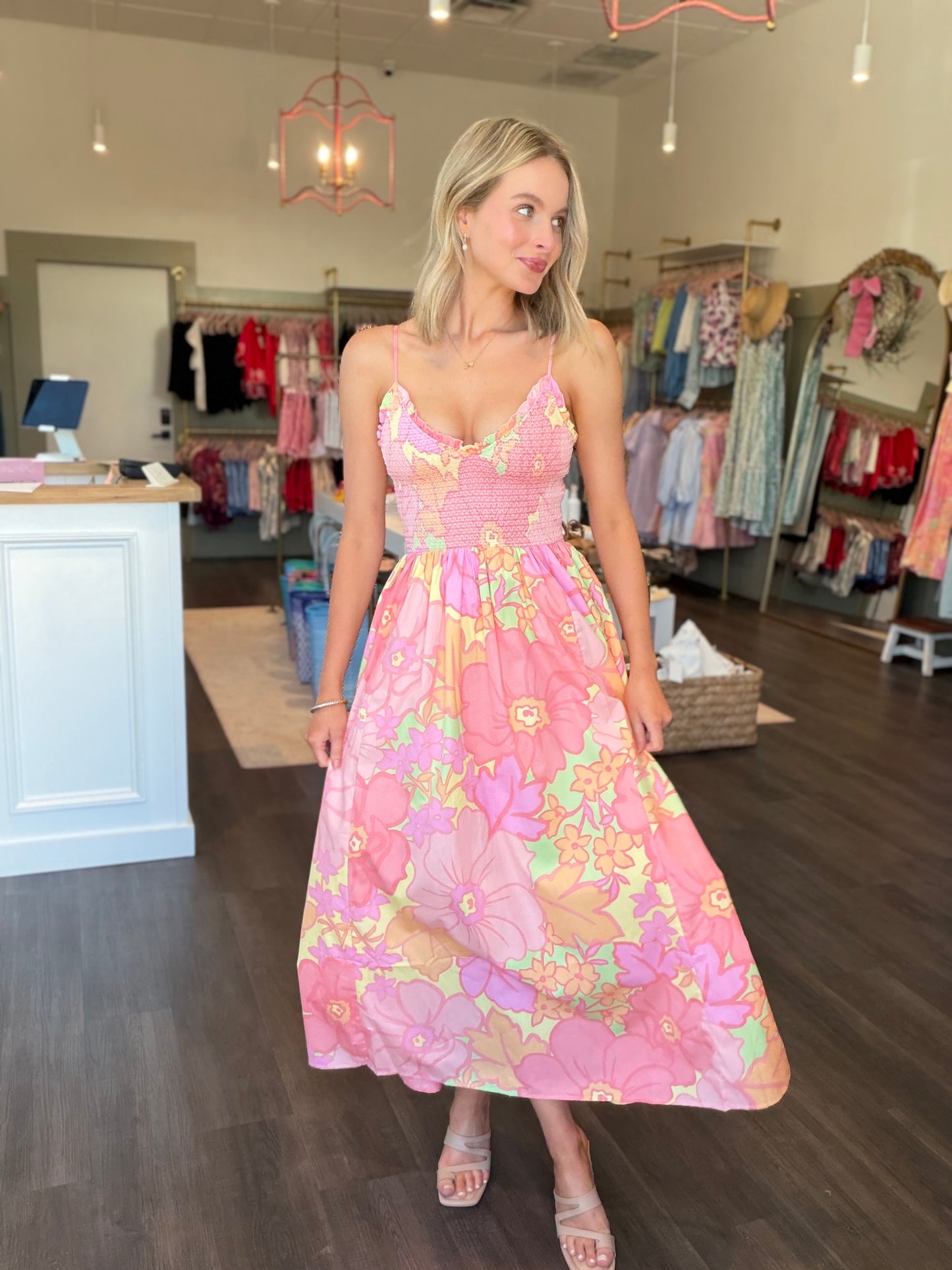 Karlie Pastel Floral Maxi Dress