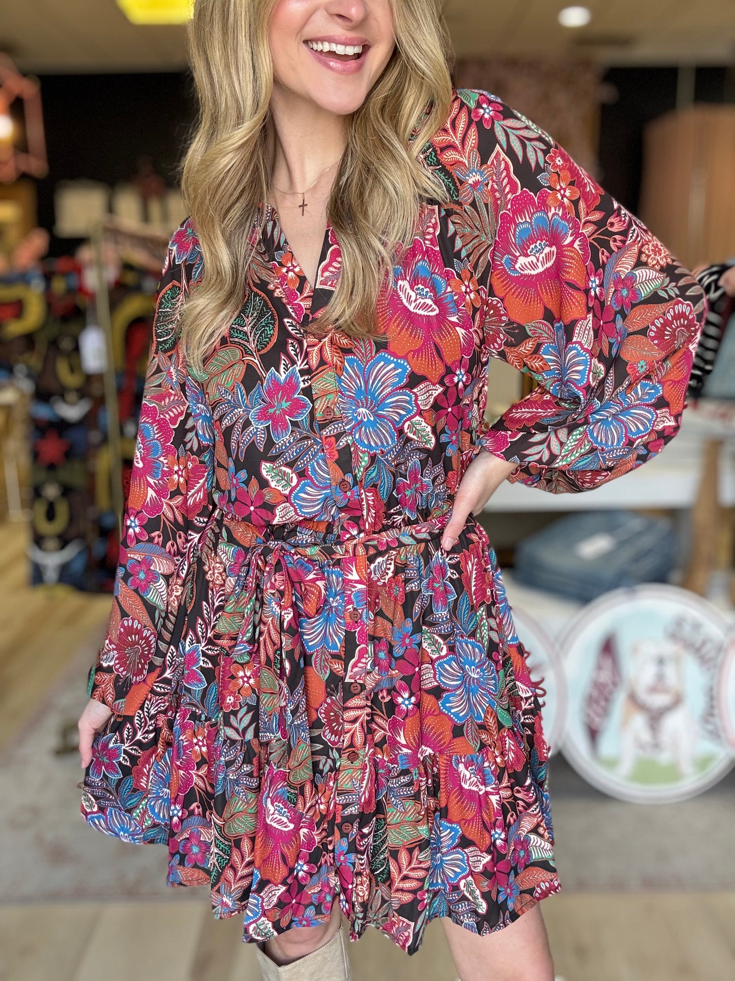 Printed Mini Dress