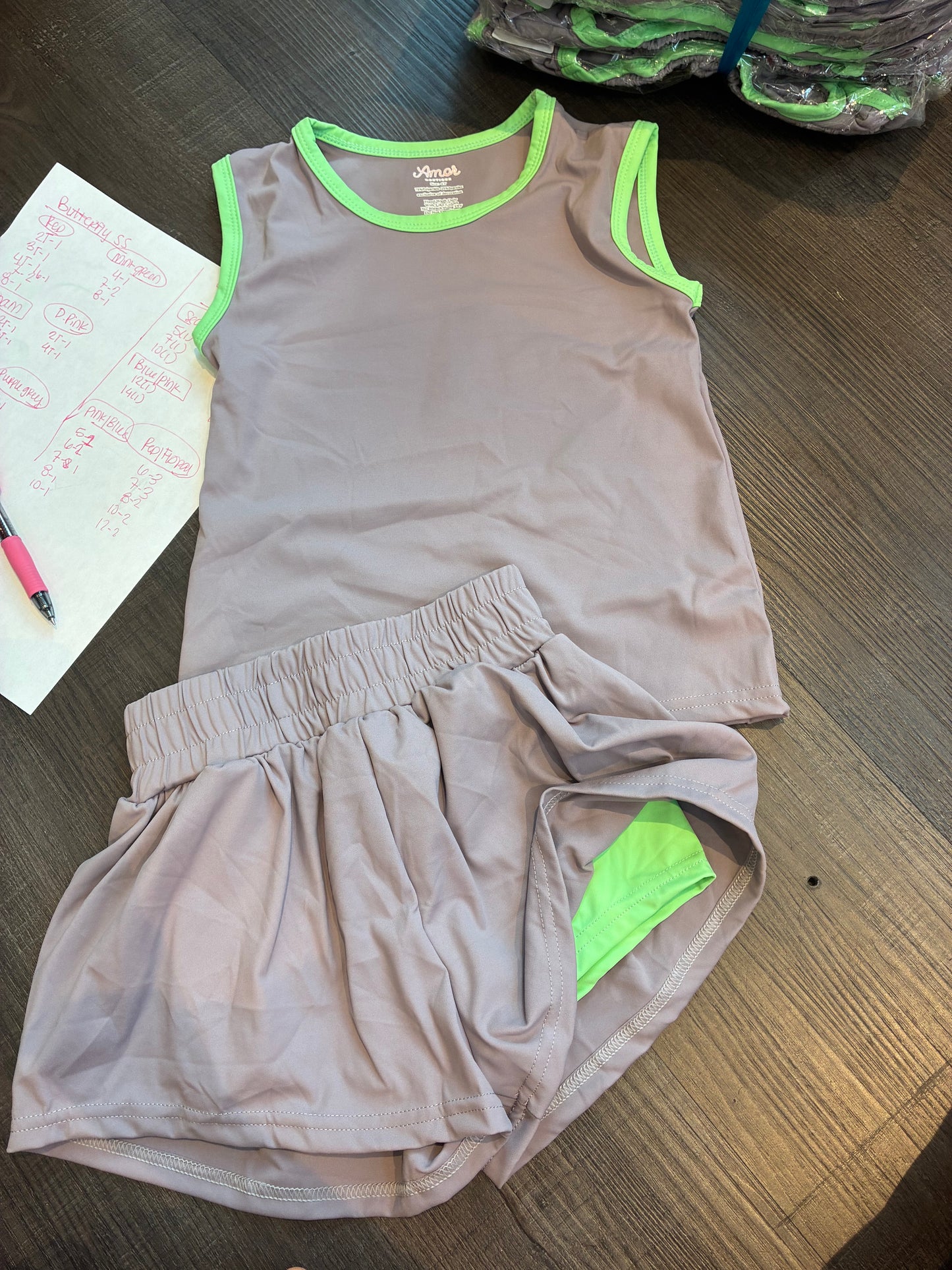Kids Contrast Trim Butterfly Short Set