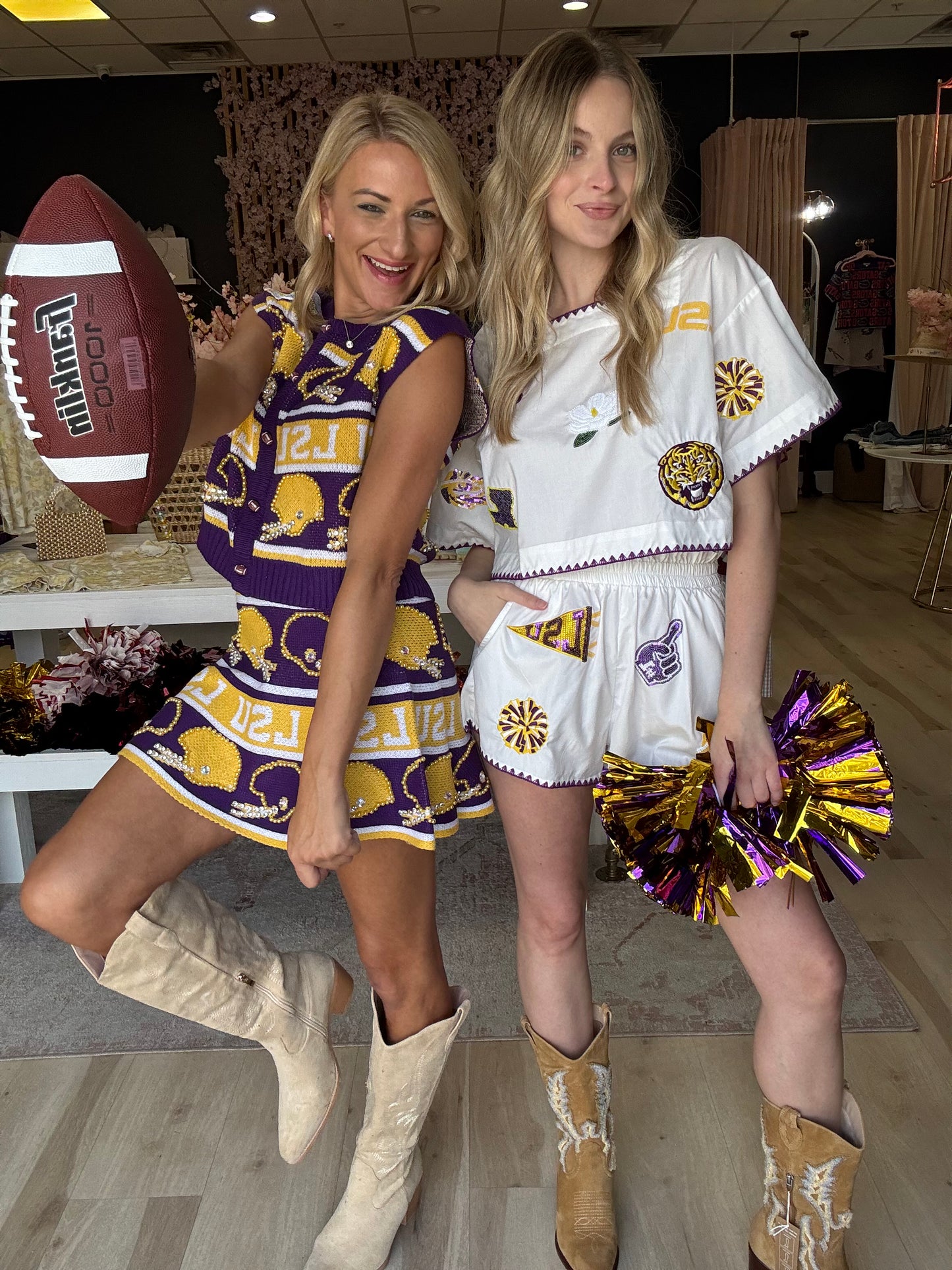 Queen of Sparkles Licensed LSU Mini Icon Embroidered Edge Cotton Top