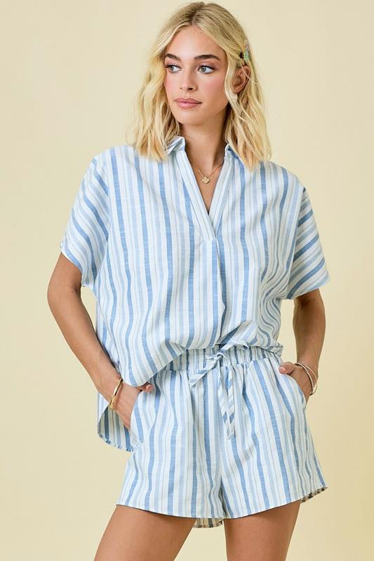 Summer Stripe Set in Blue