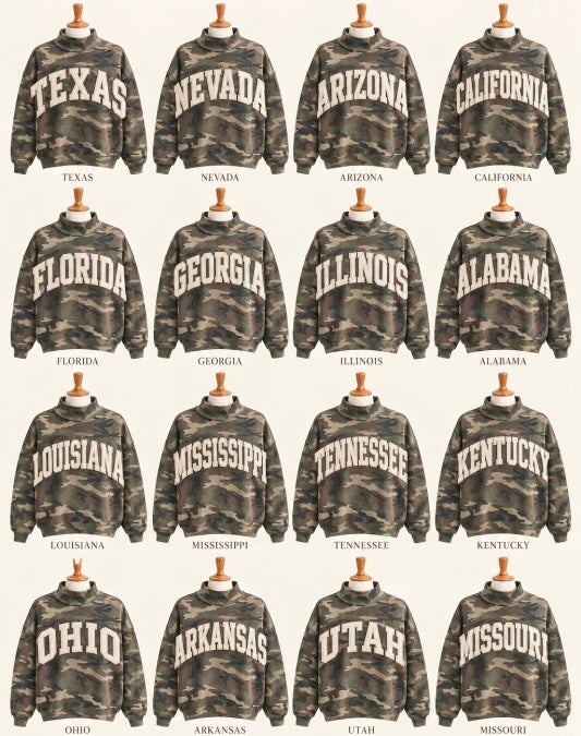 NEVADA CAMO MOCKNECK PULLOVER (PREORDER)
