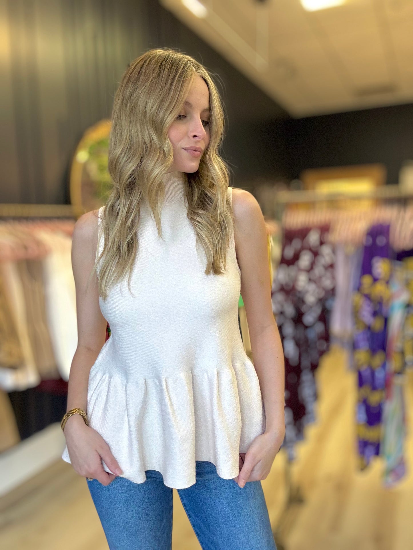 Cream Sweater Tank