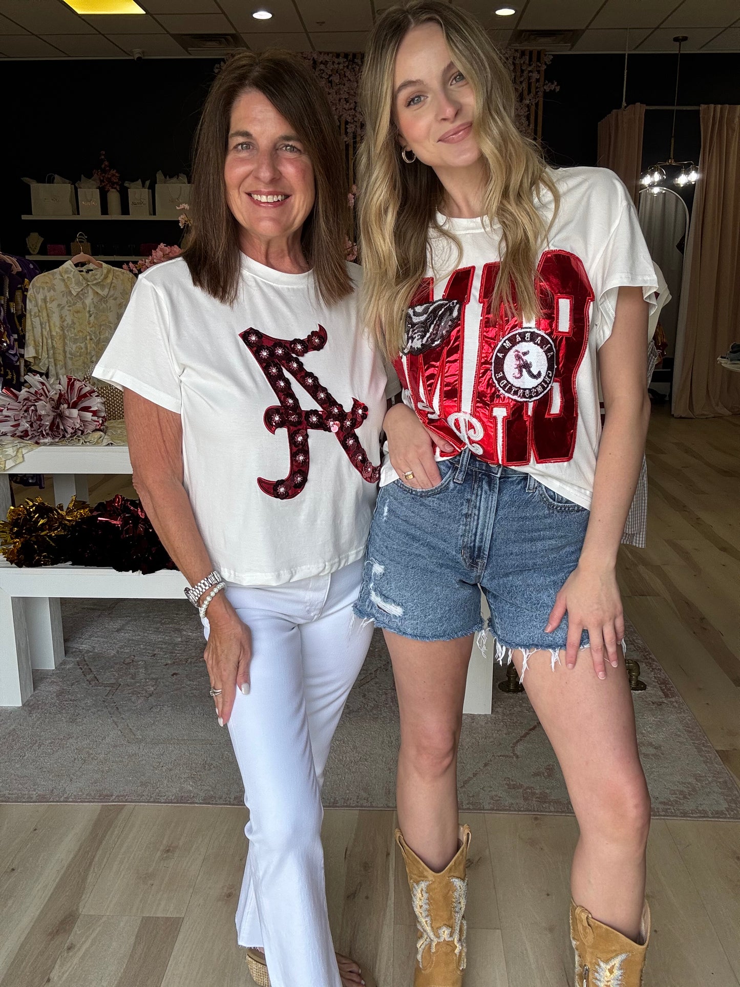 Queen of Sparkles Licensed Alabama Metallic Word with Icons Tee