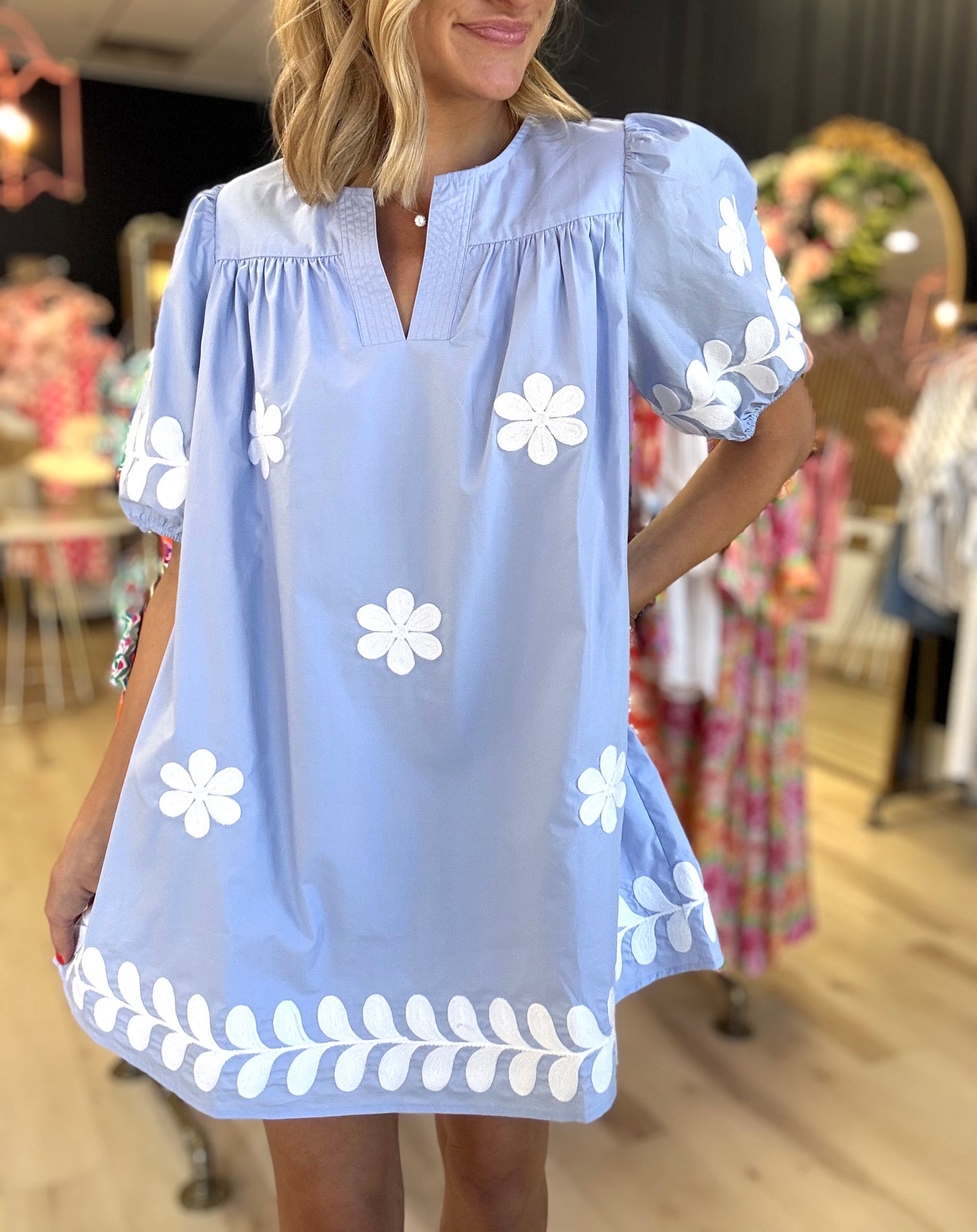Flower Embroidered Dress
