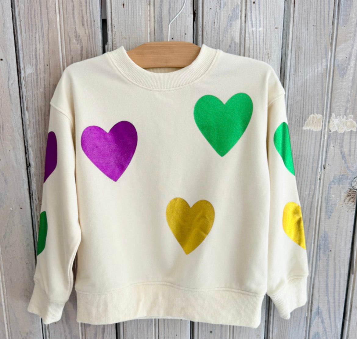 FOIL MARDI HEART SWEATSHIRT MOM + ME (PREORDER)