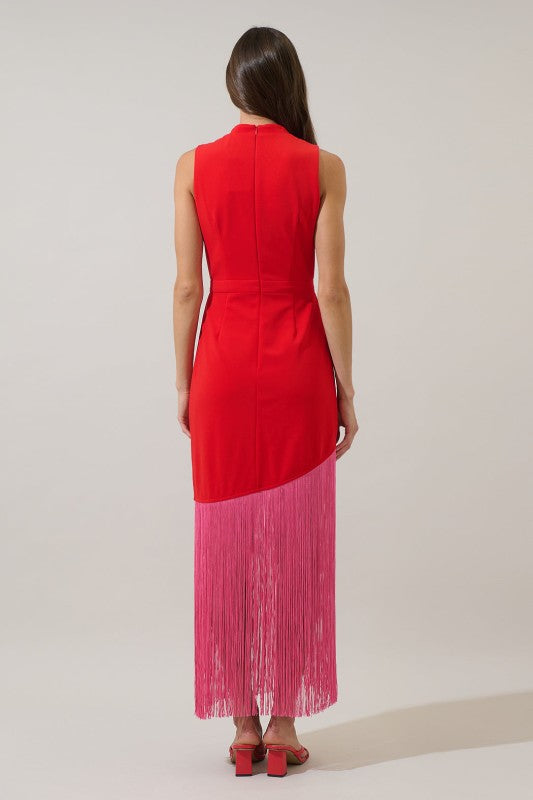 Gigi Fringe Sleeveless Maxi Dress