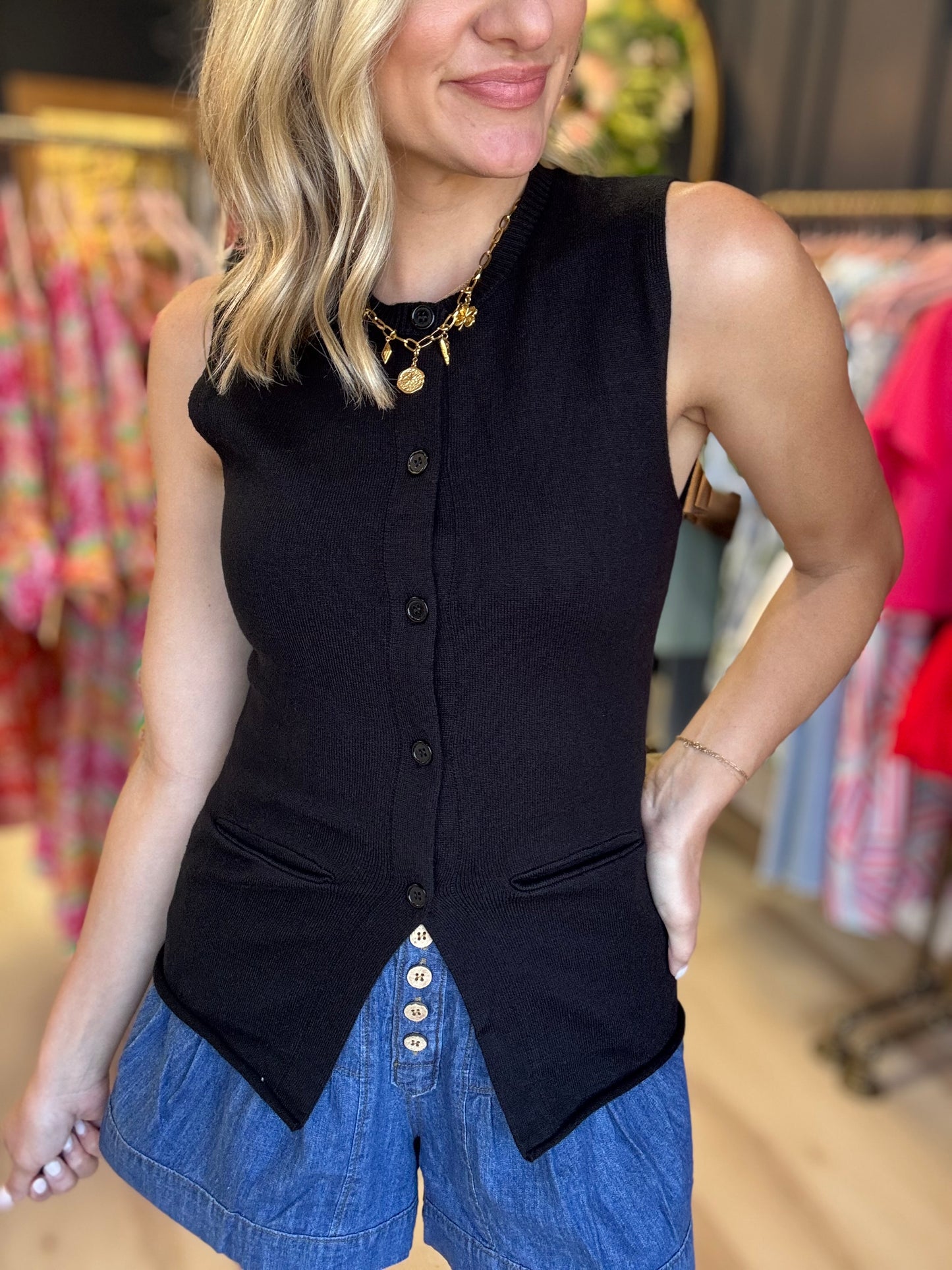 Black Knit Vest