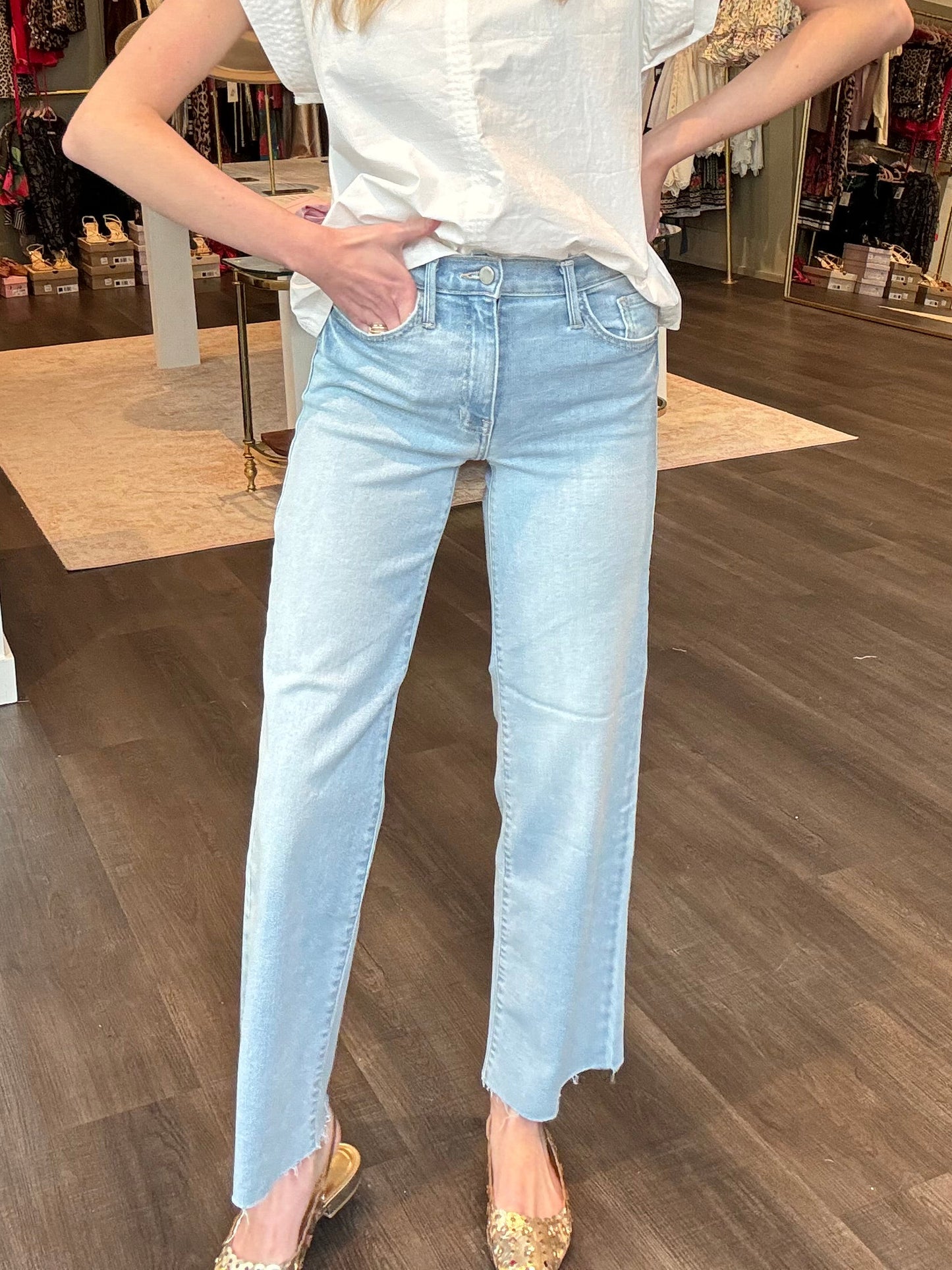High Waisted Denim in Light Wash