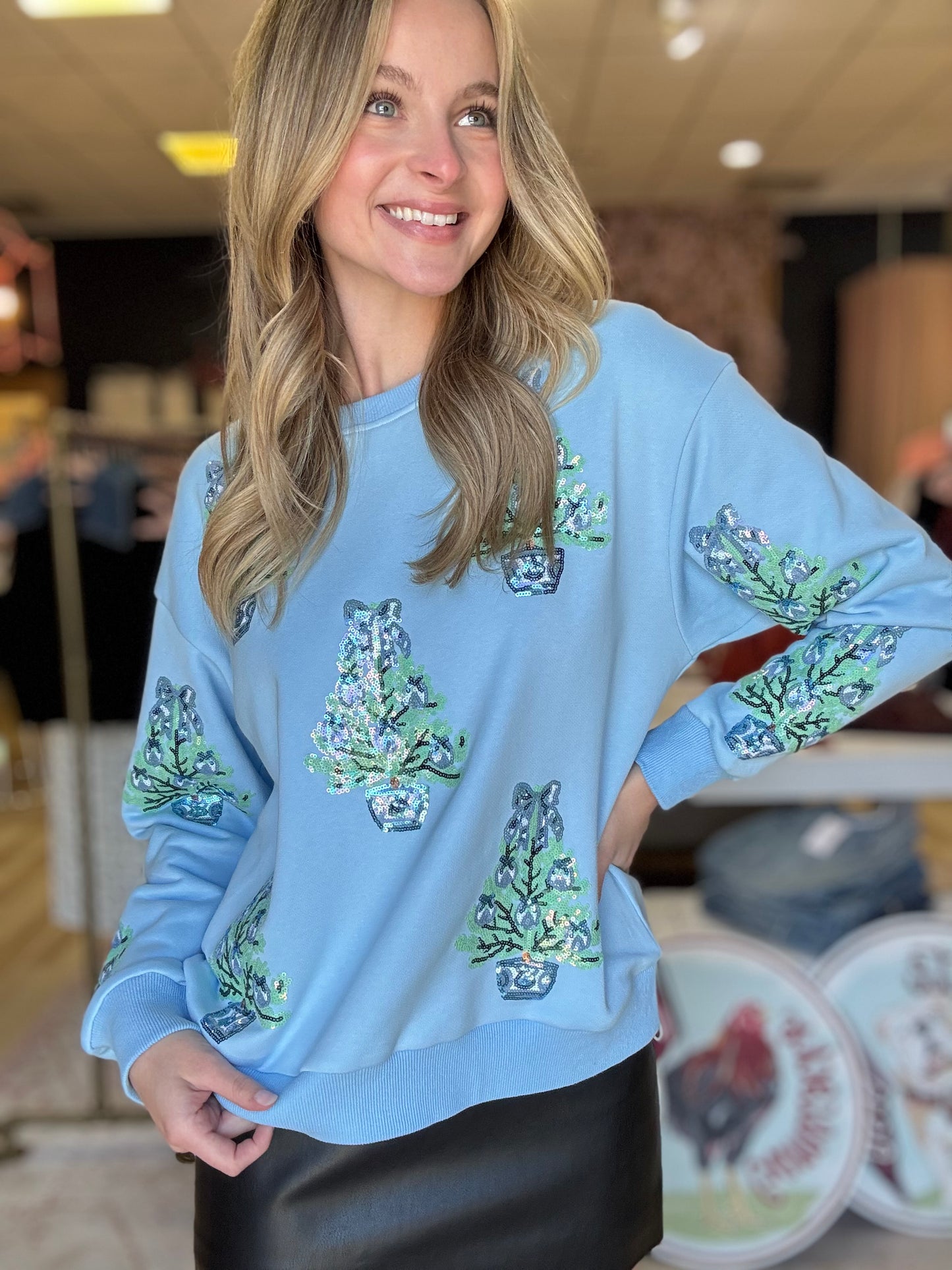 Amor Exclusive Chinoiserie Tree Sequin Sweatshirt (preorder)