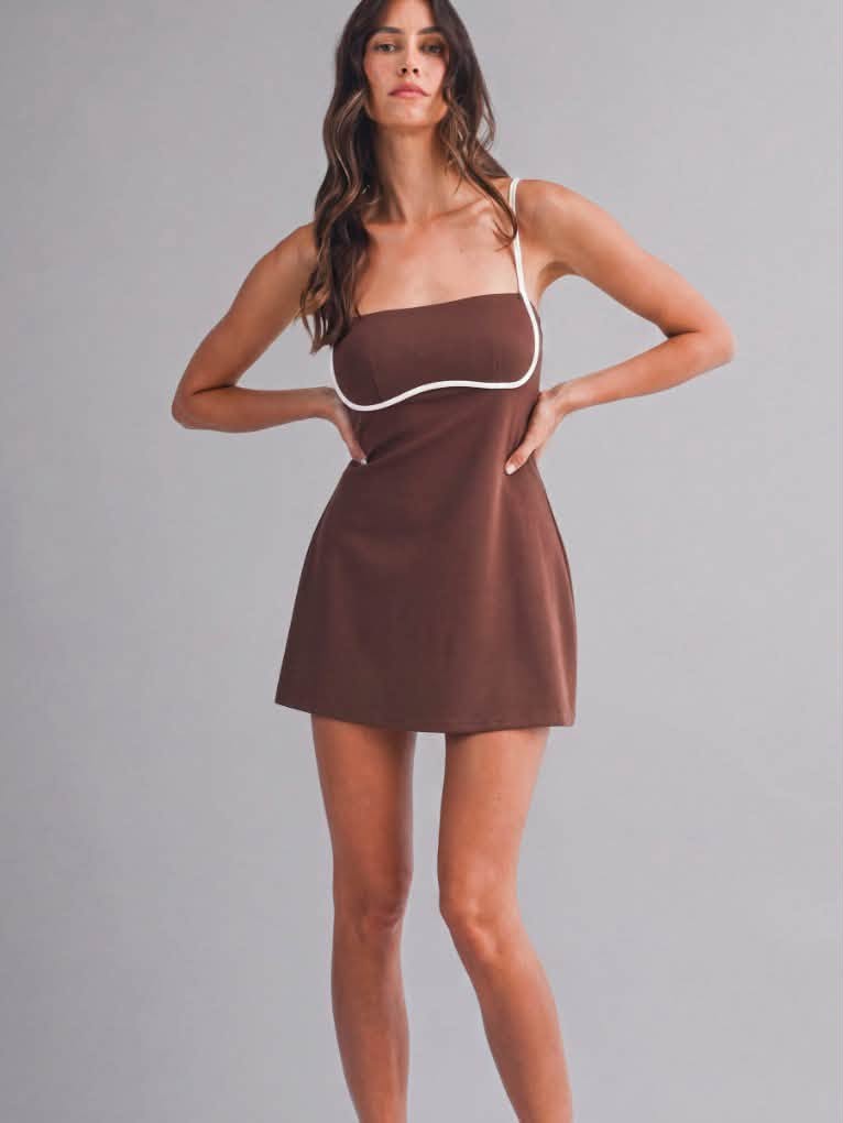Contrast Detail Romper Dress (multiple colors)
