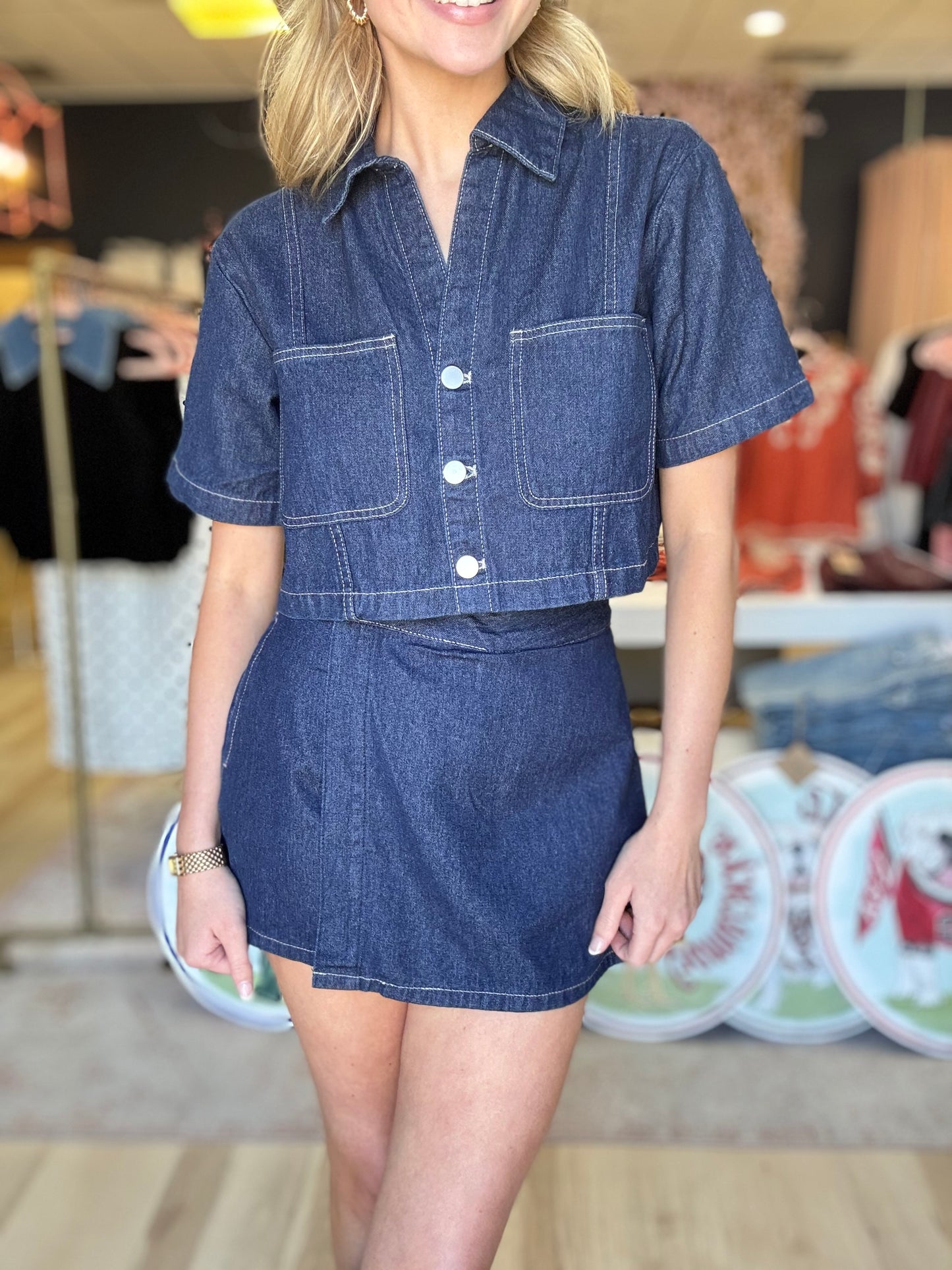 Denim Skort Set