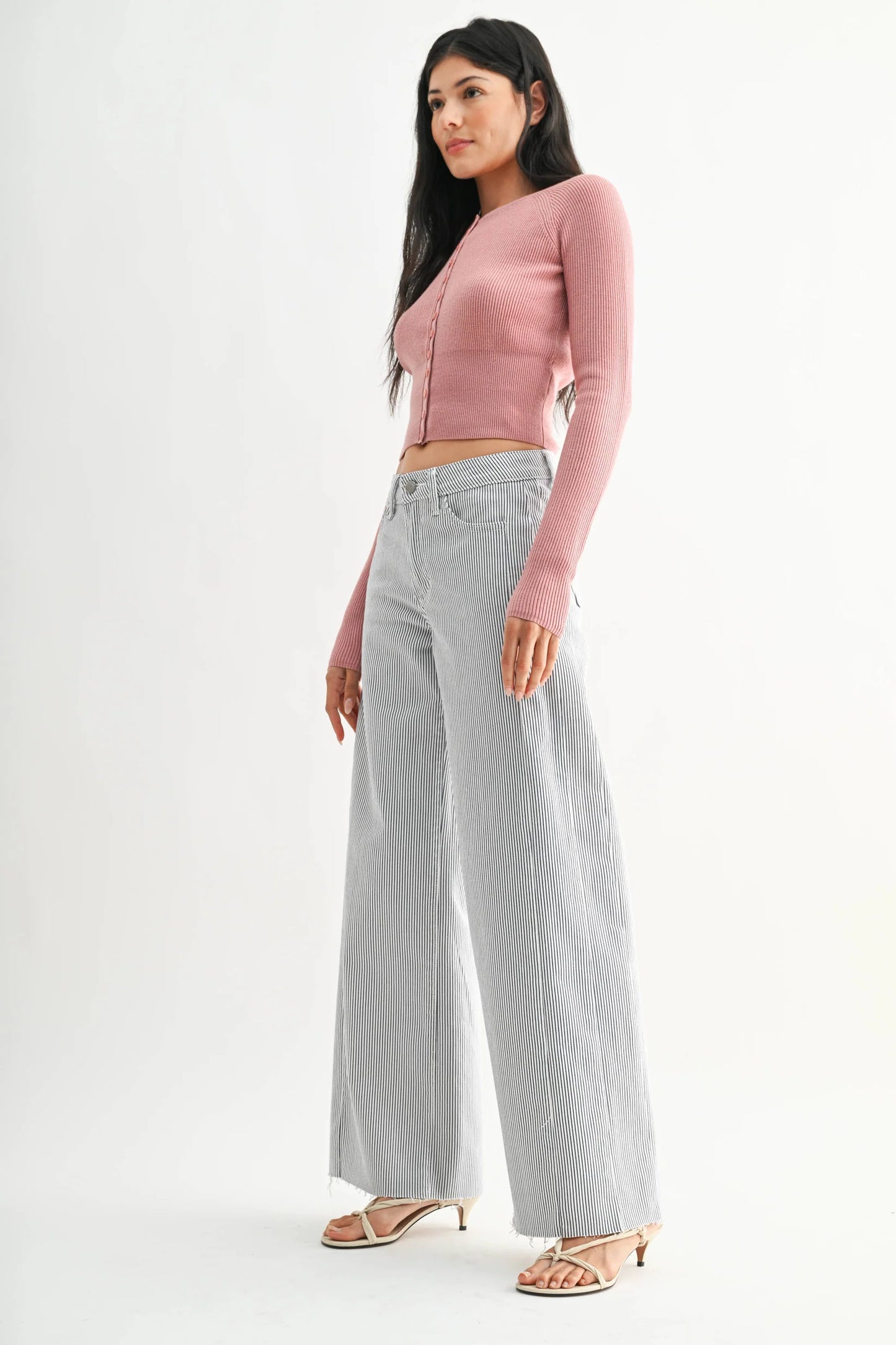 Side Stripe Wide Leg Denim