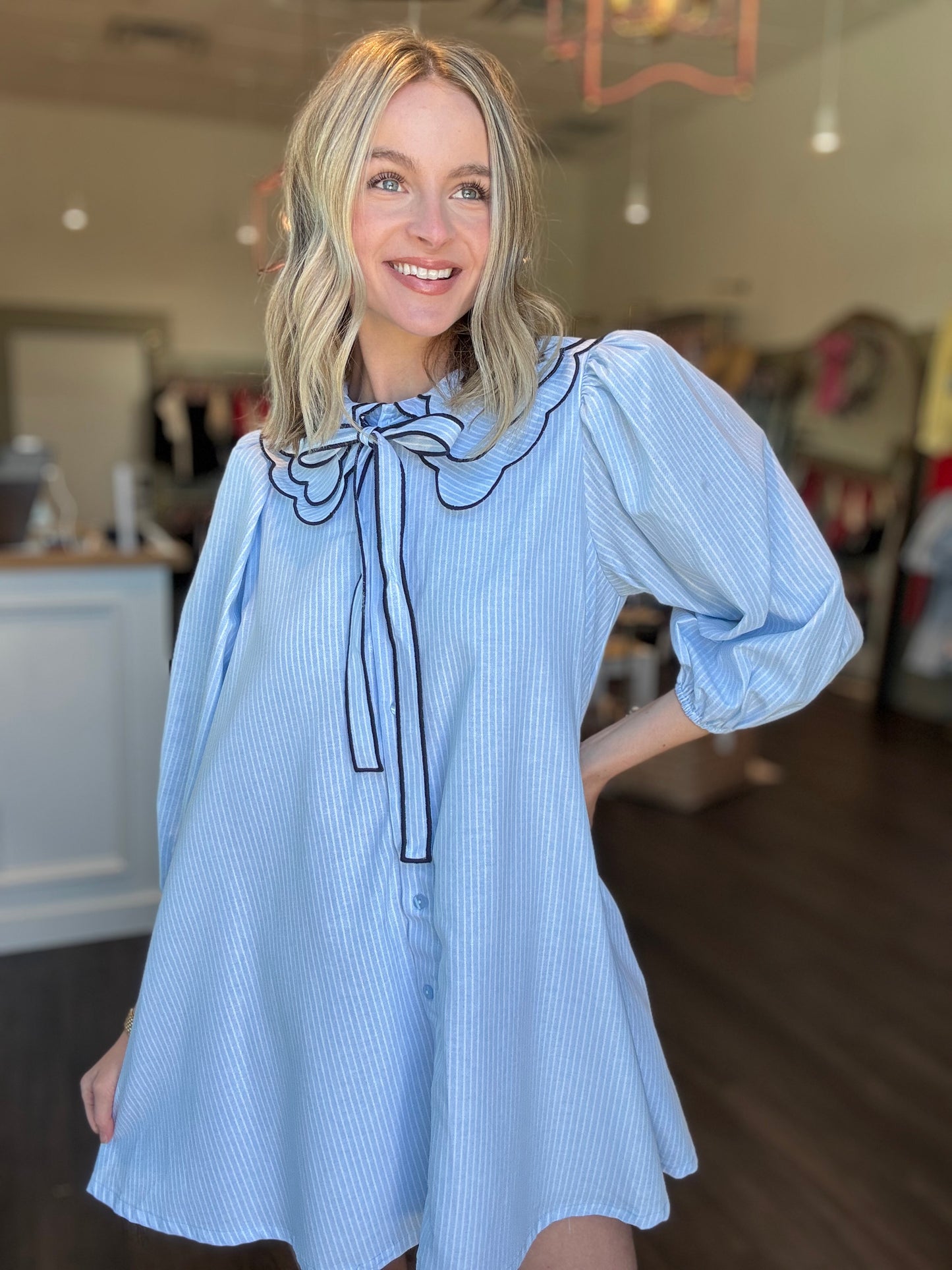 Scallop Peterpan Collar Mini Dress