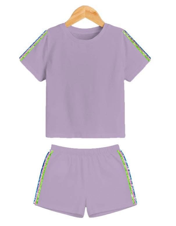 Sequin Stripe Short Set (PREORDER)