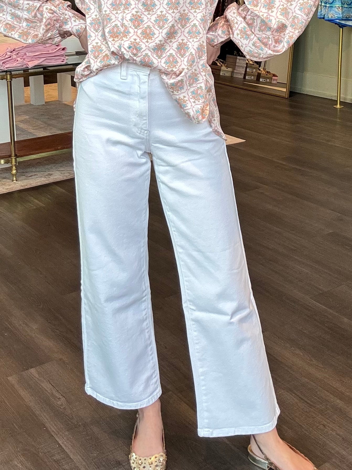 Wide Leg Denim in White