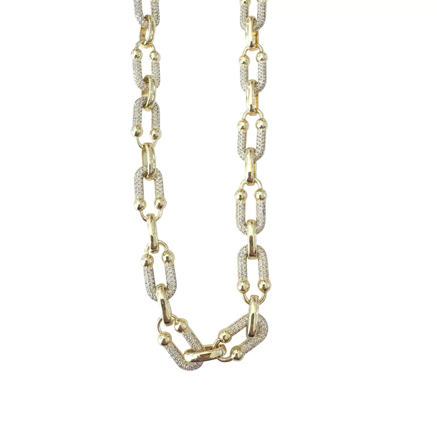 Gemelli Goldie Chain Link CZ Necklace