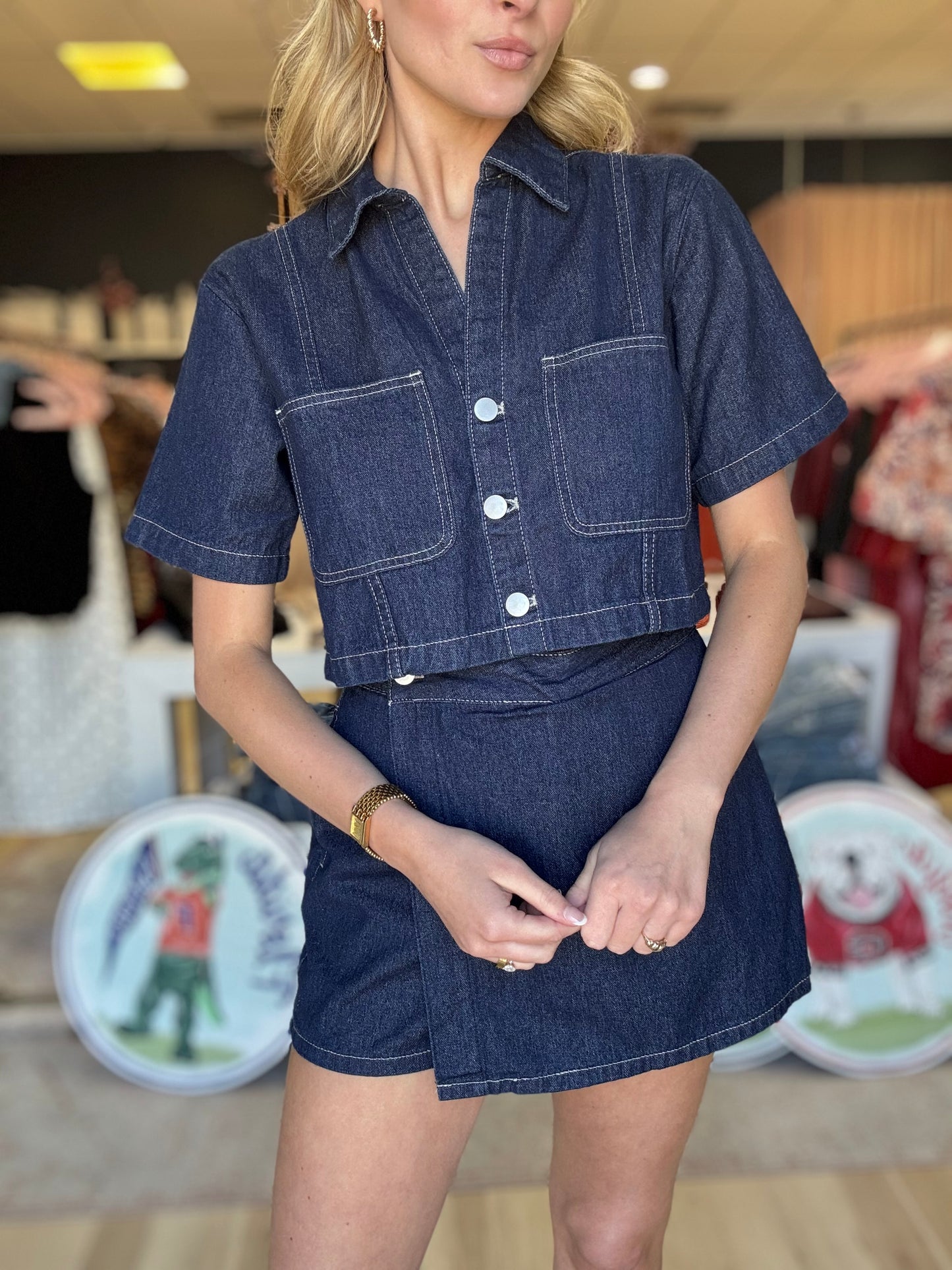 Denim Skort Set