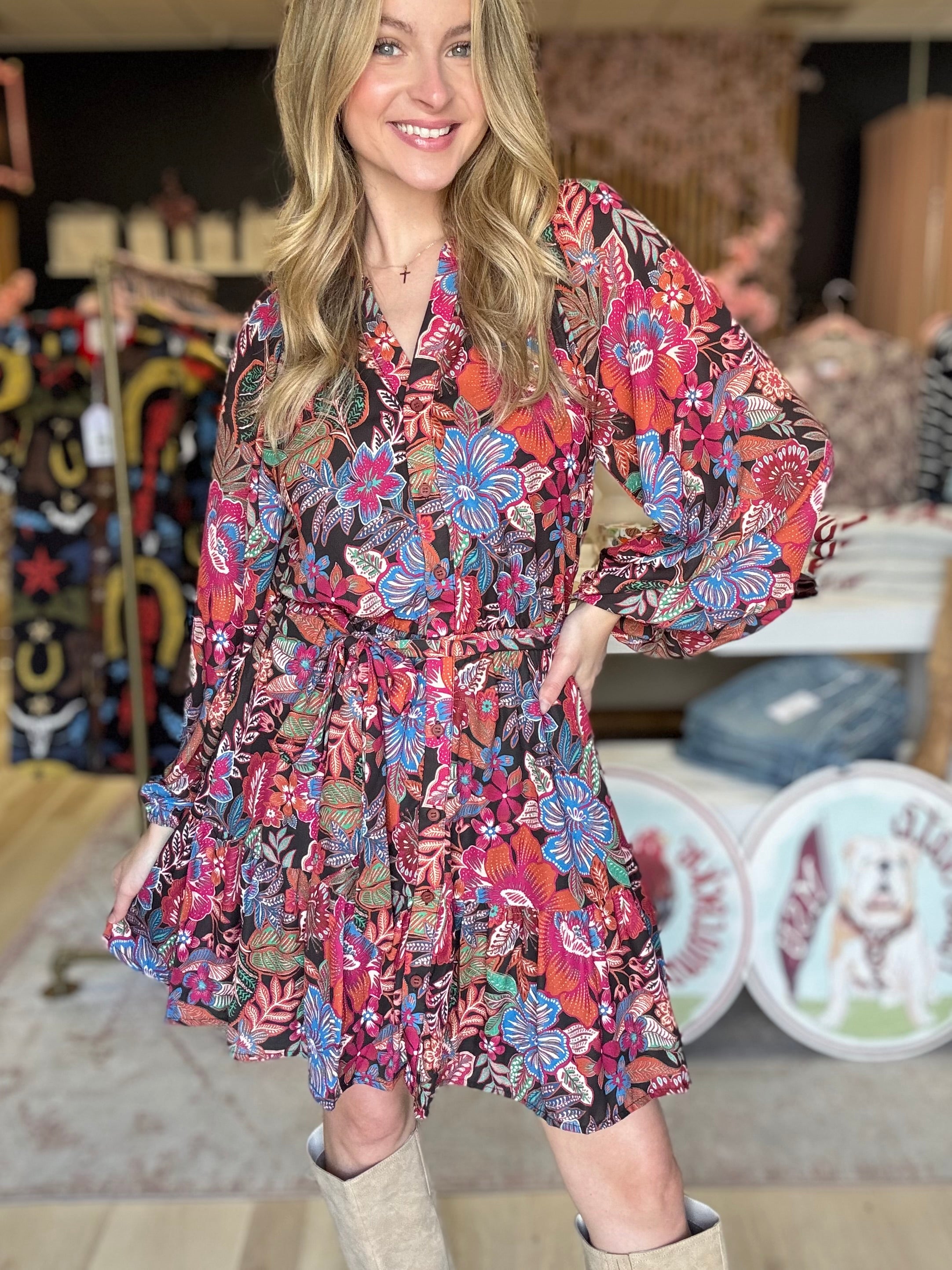 Printed Mini Dress