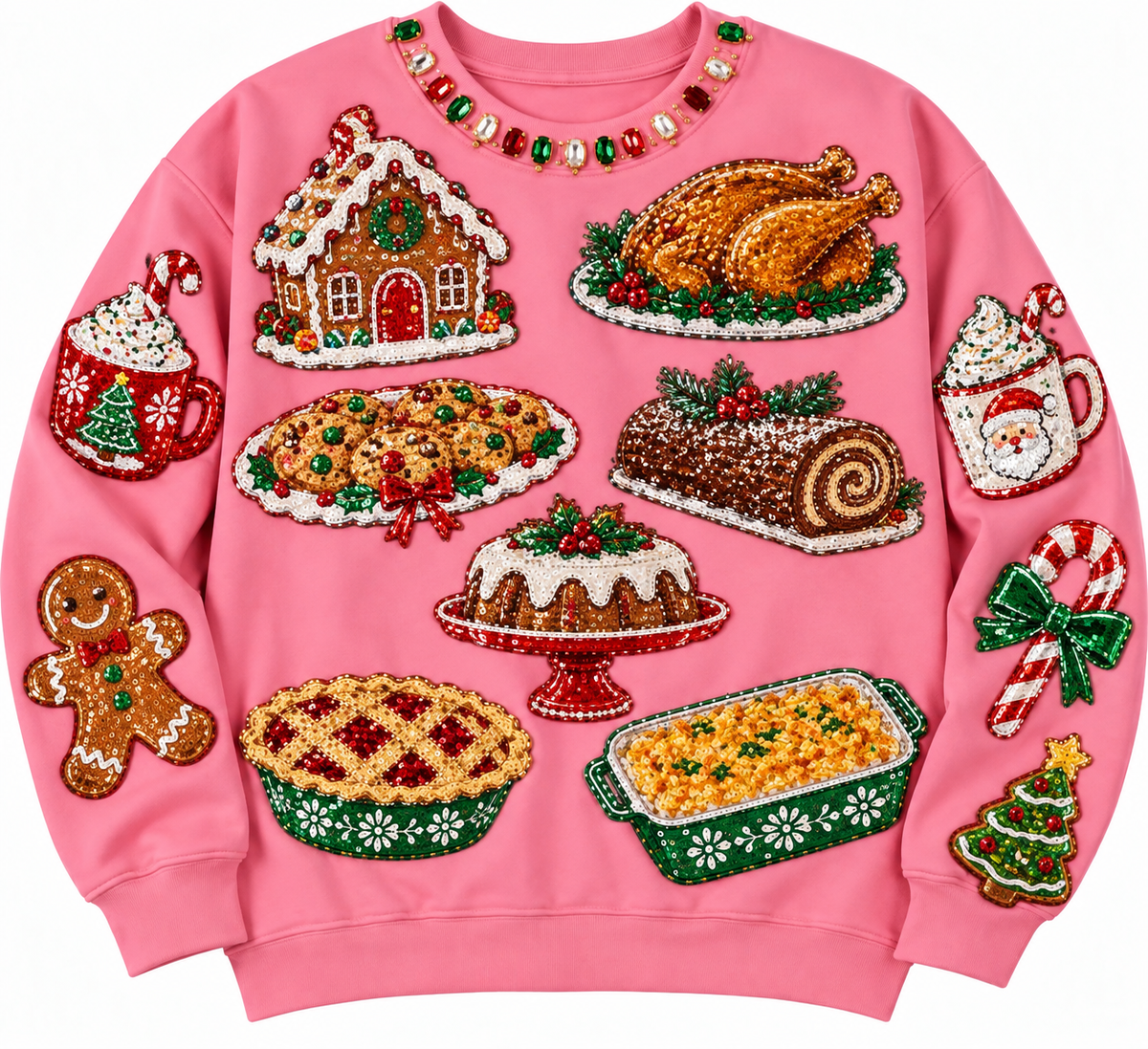 Christmas Food Sequin Sweatshirt (MOM + ME) PREORDER