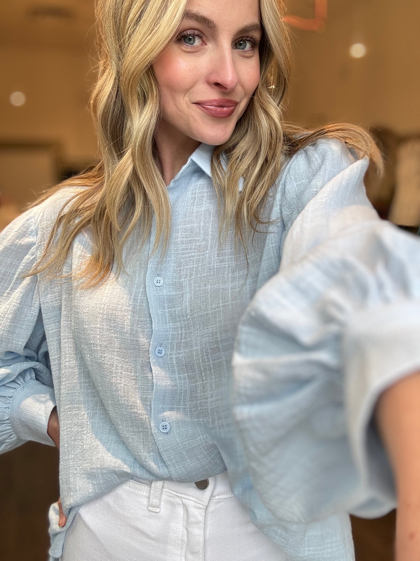 Aspen Textured Button Up