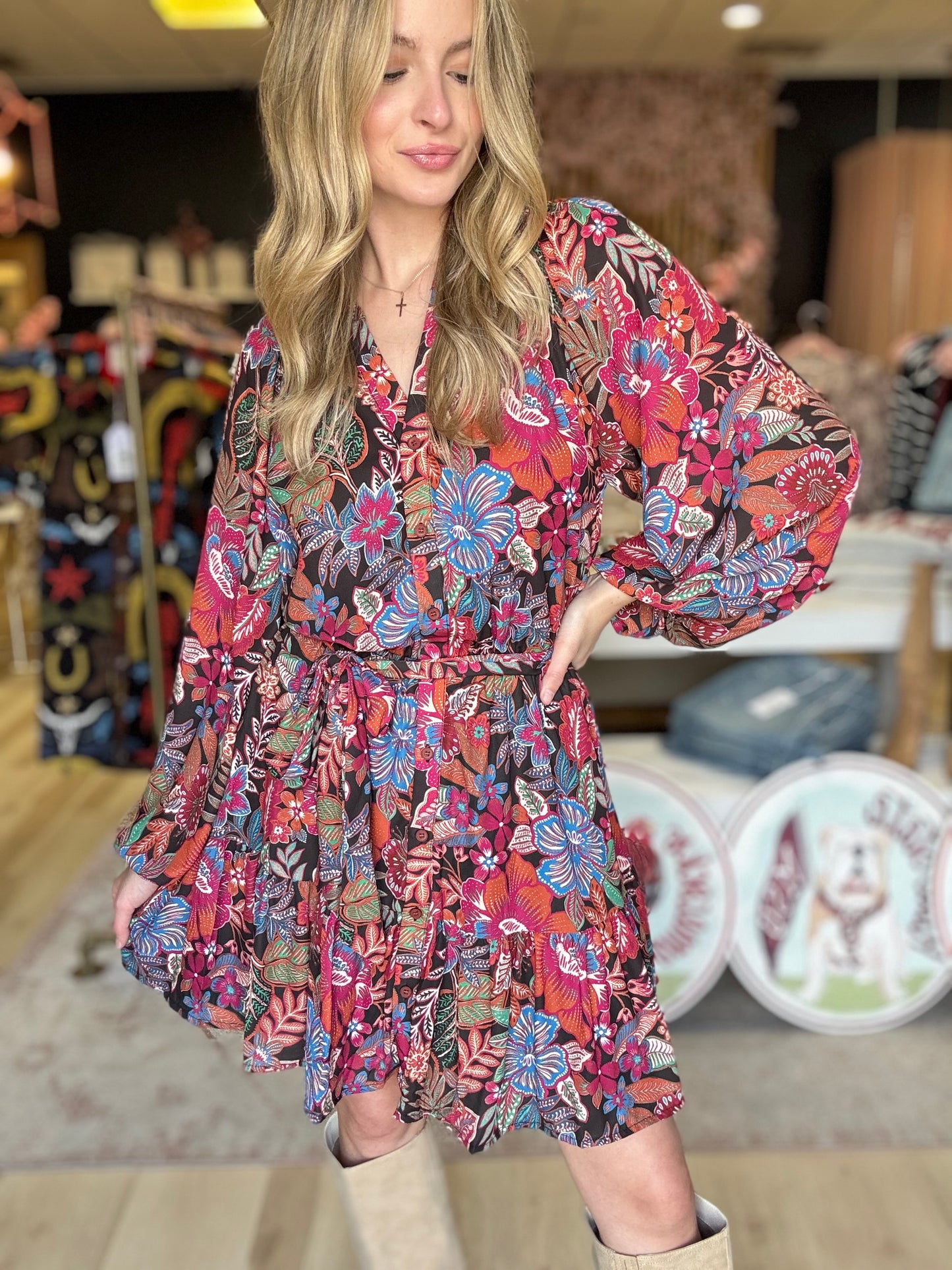 Printed Mini Dress