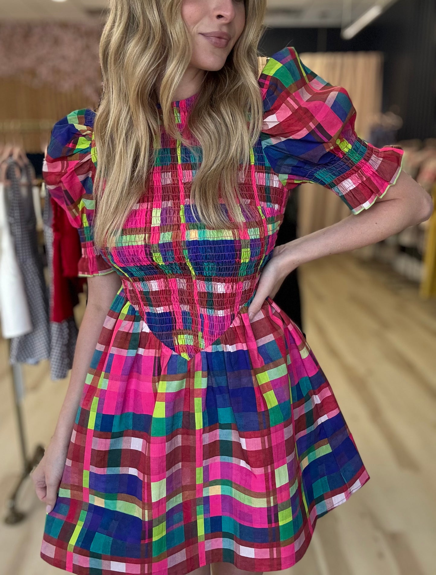 Alden Adair Polly Dress in Circus Plaid