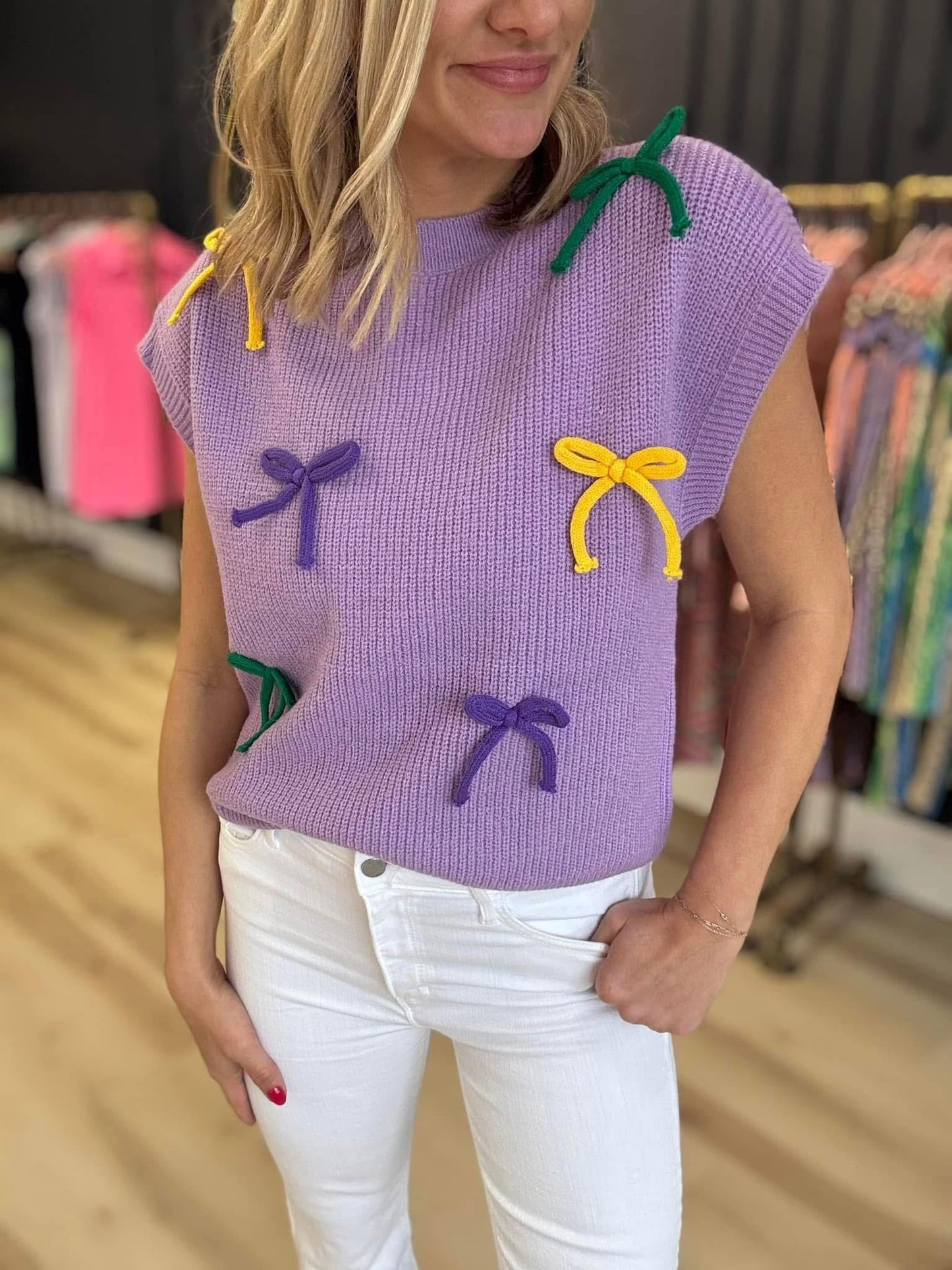 Mardi Gras Bow Top (preorder)