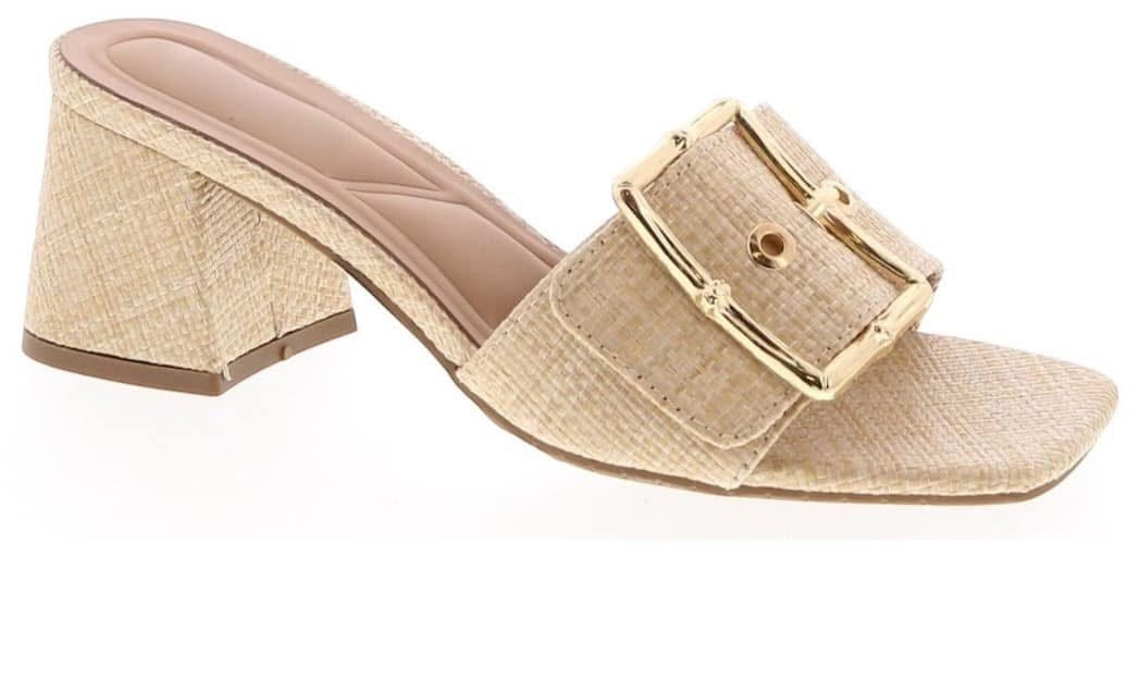 Raffia Buckle Heel