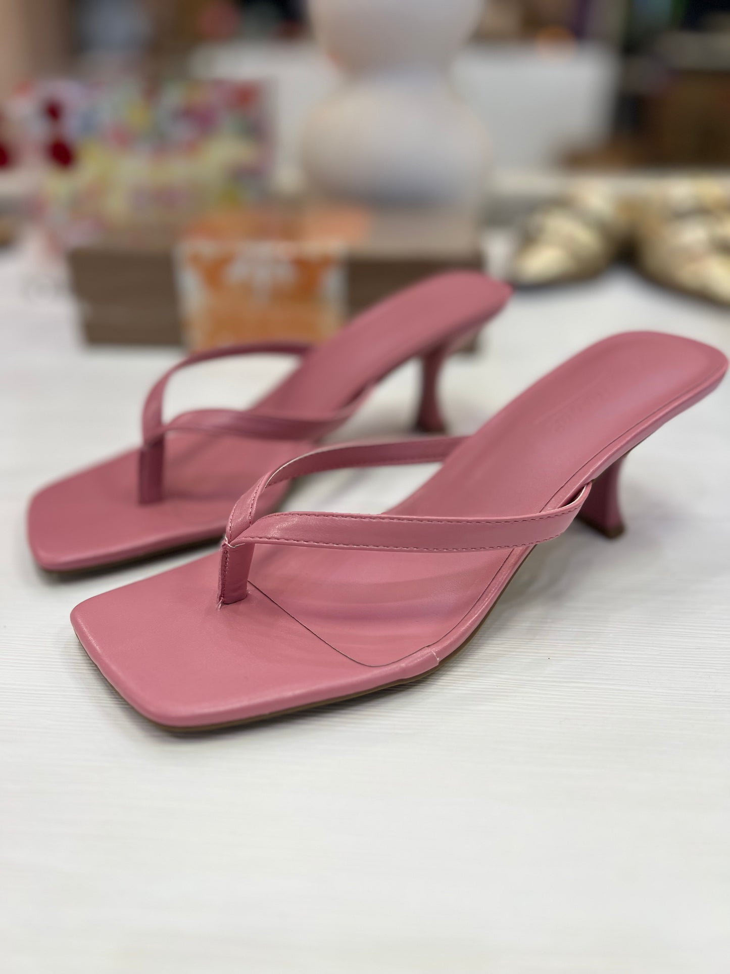 Pink Square Toe Heel