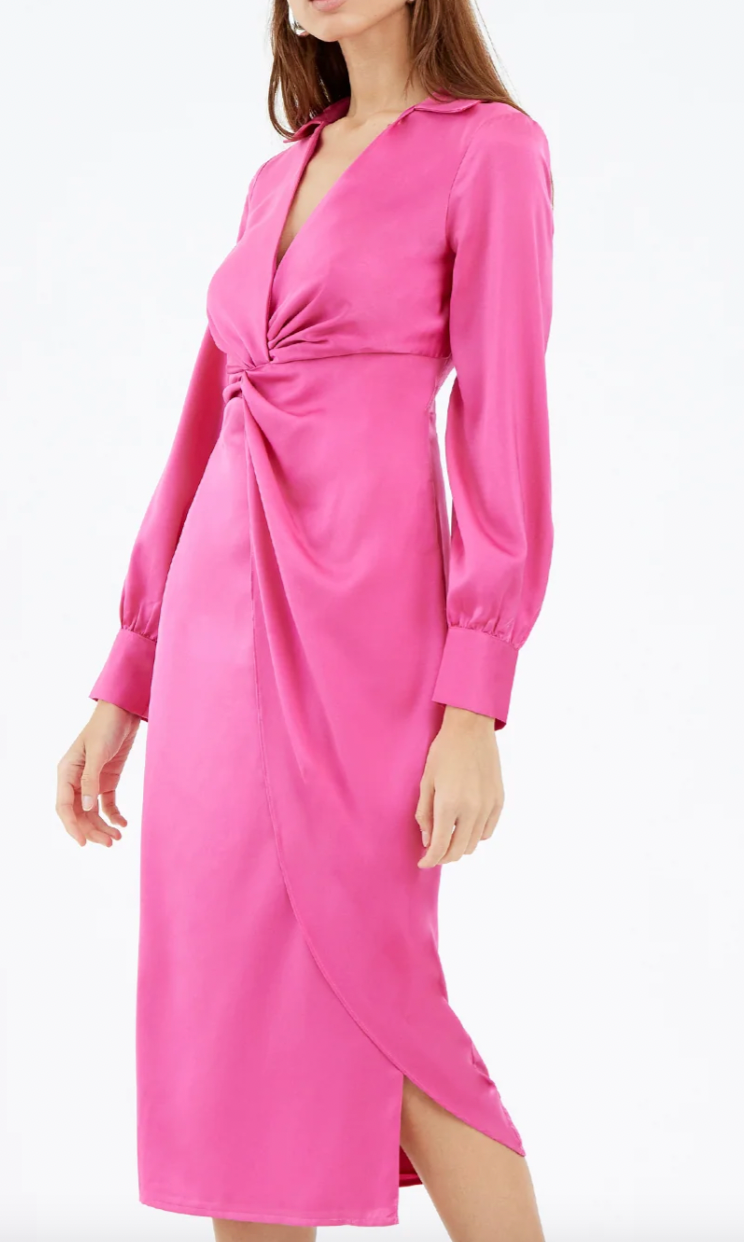Ingrid Satin Twist Front Midi