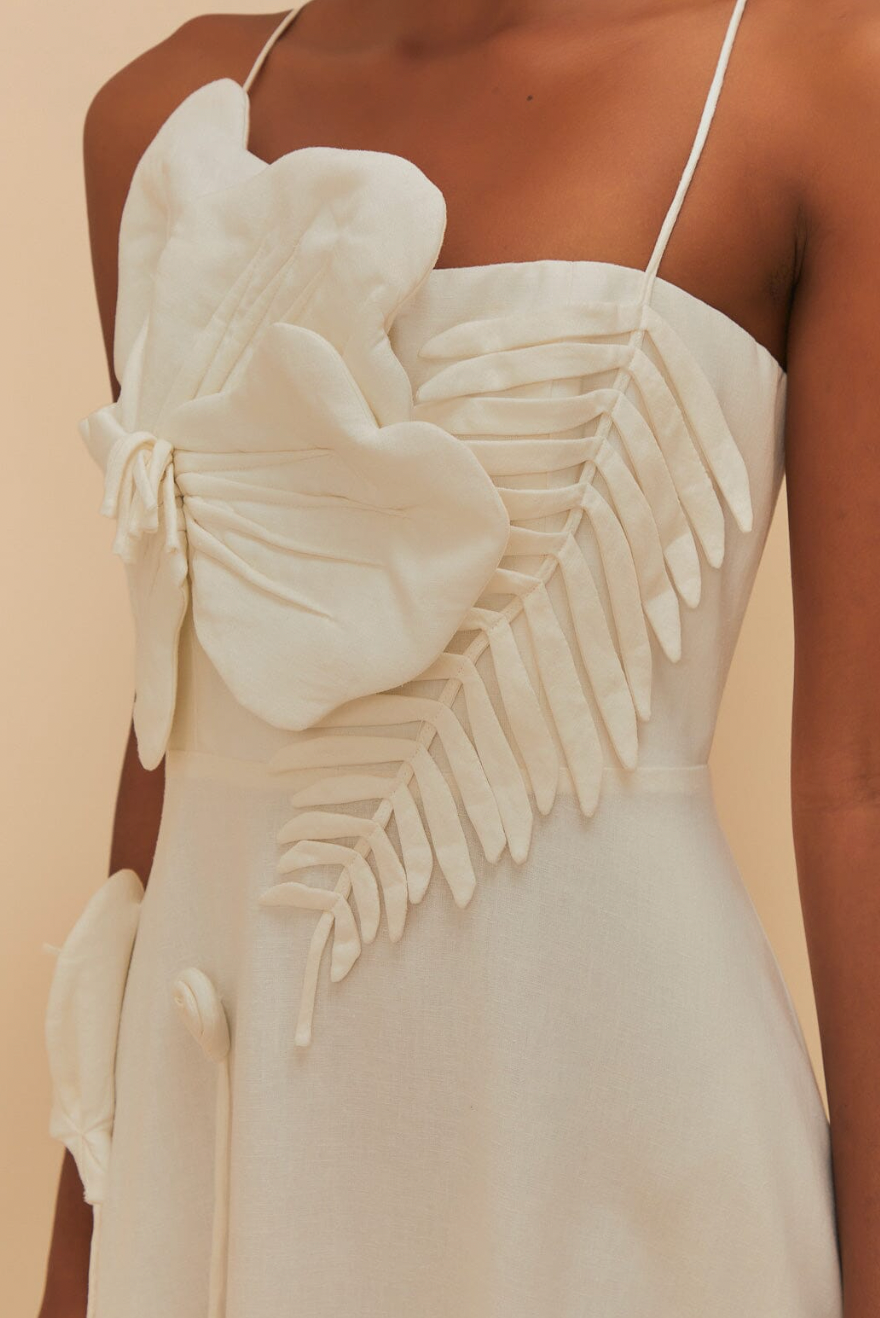 Farm Rio Off White Garden Midi Dress