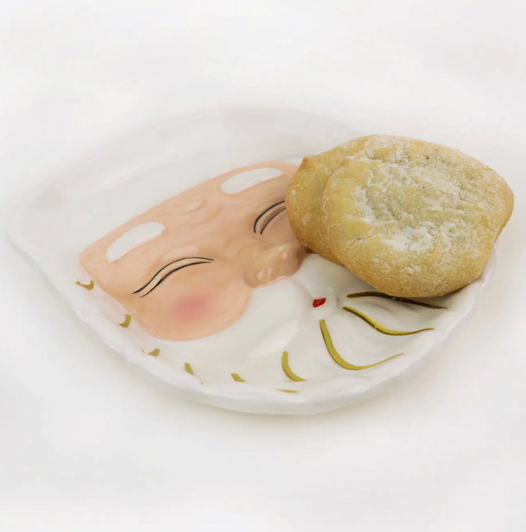 White Santa Dessert Plate (preorder)