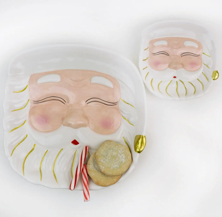White Santa Dessert Plate (preorder)