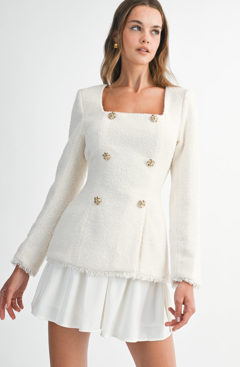 Metallic Tweed Jacket and Mini Skirt Set