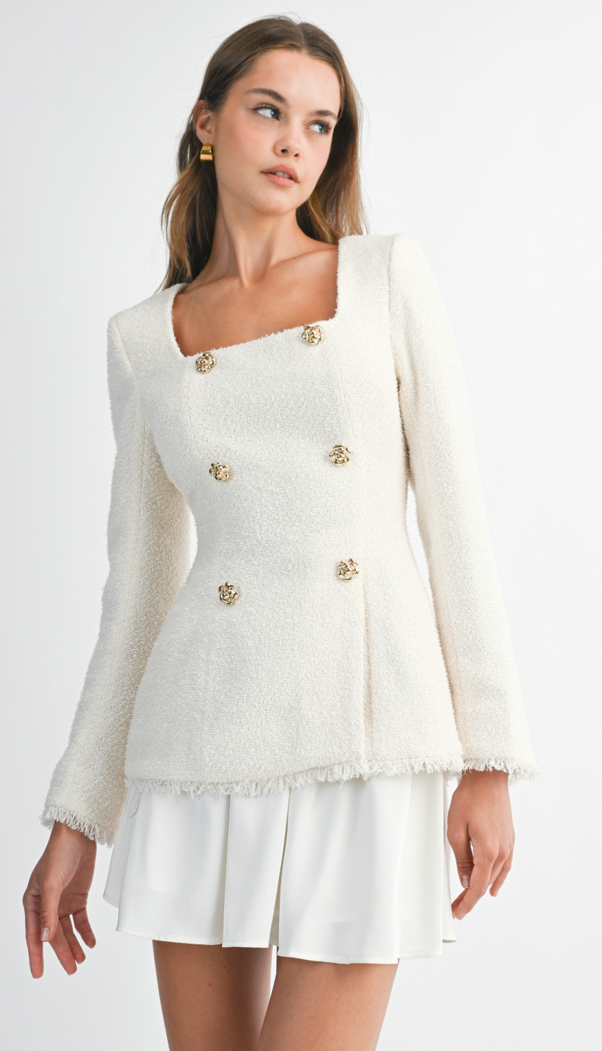 Metallic Tweed Jacket and Mini Skirt Set