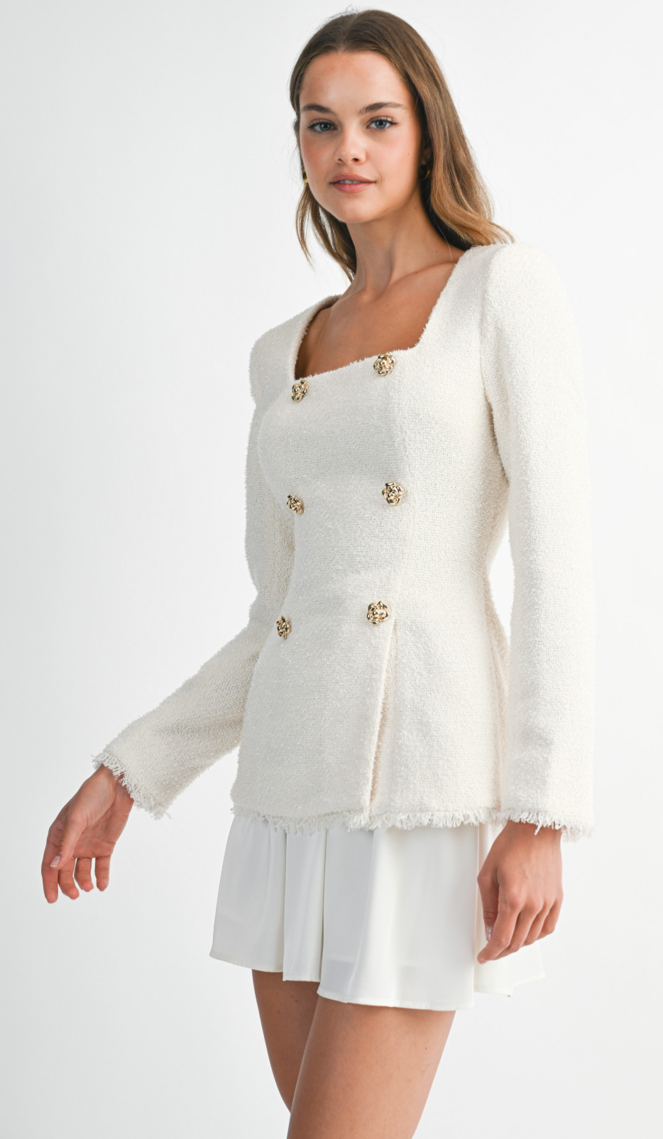 Metallic Tweed Jacket and Mini Skirt Set
