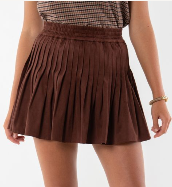 Emily Mccarthy Pleated Mini in Bitter Chocolate