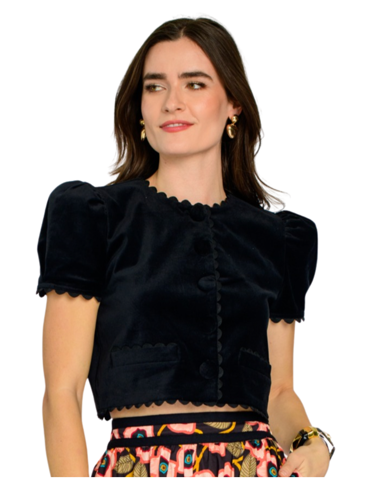 Elizabeth James Coco Top in Velvet Black