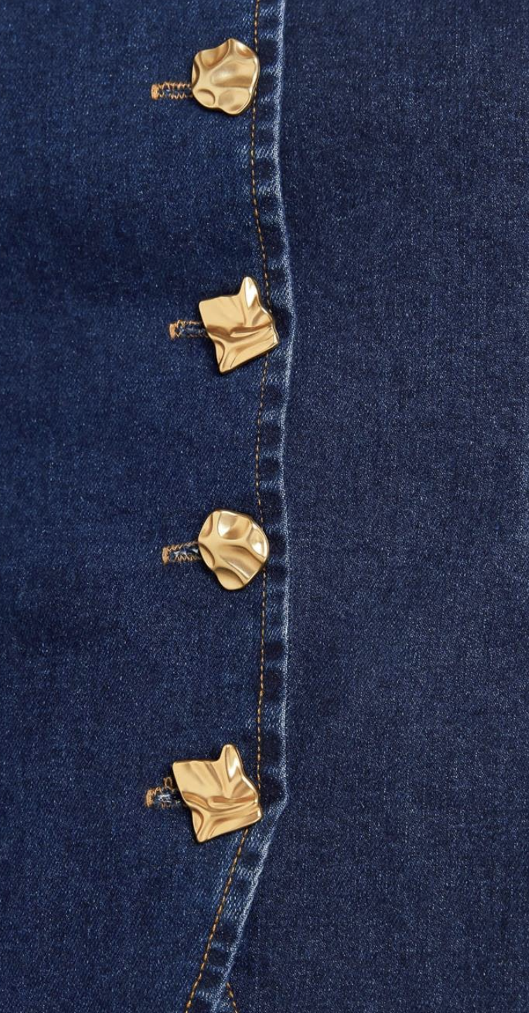 Button Front Denim Top