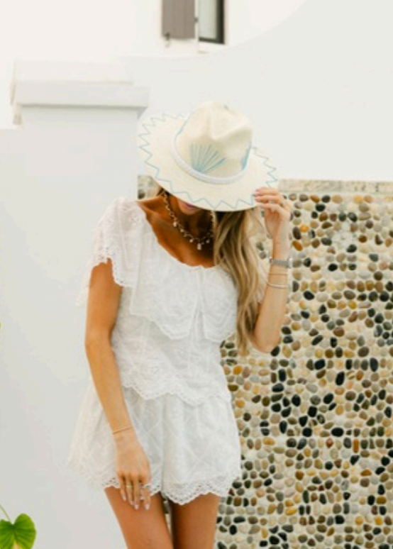 Tipsy Threads Mallorca Blue + Palm Hat