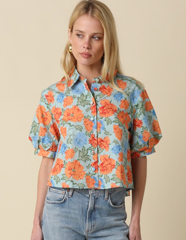 Mollie Floral Puff Sleeve Top