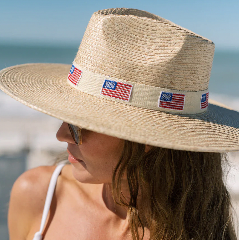Sunshine Tienda Ivory America Palm Hat