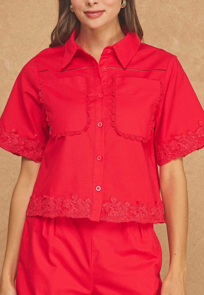 Red Lace Detail Set