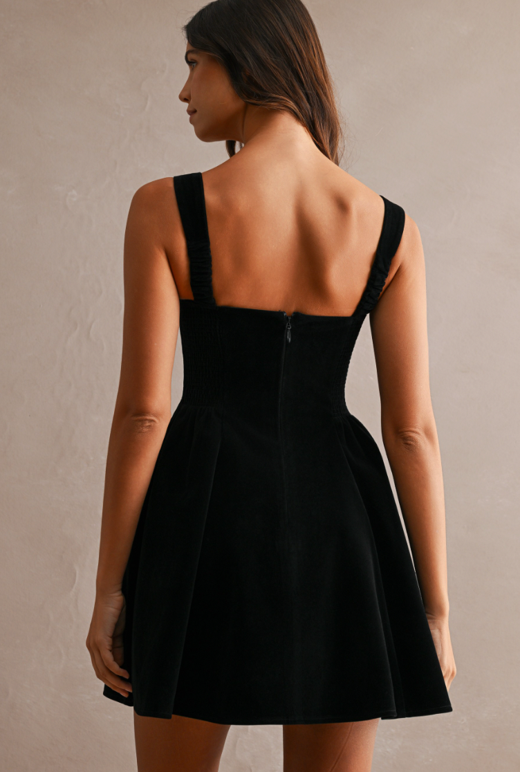 Black Velvet Bow Dress