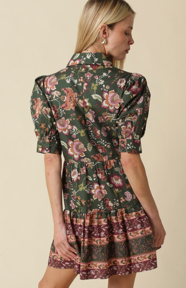 Dana Floral Front Tie Mini Dress